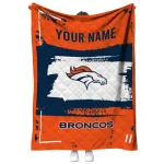 customized denver broncos grunge patch orange white quilt blanket best selling
