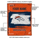 customized denver broncos grunge patch orange white quilt blanket best selling