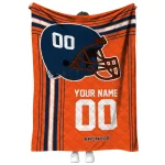 customized denver broncos helmet theme orange quilt blanket best selling