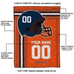 customized denver broncos helmet theme orange quilt blanket best selling