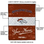 customized denver broncos hibiscus burst orange white quilt blanket best selling