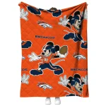 customized denver broncos mickey football orange quilt blanket best selling