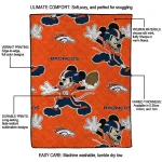 customized denver broncos mickey football orange quilt blanket best selling