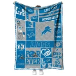 customized detroit lions helmet passion blue quilt blanket best selling