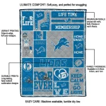 customized detroit lions helmet passion blue quilt blanket best selling