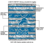 customized detroit lions layered florals blue white quilt blanket best selling