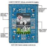 customized detroit lions snoopy coach blue quilt blanket best selling