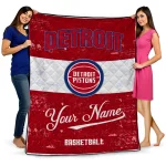 customized detroit pistons helmet fan red white quilt blanket best selling