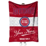 customized detroit pistons helmet fan red white quilt blanket best selling