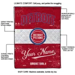 customized detroit pistons helmet fan red white quilt blanket best selling