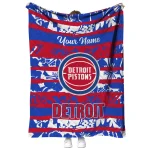 customized detroit pistons layered florals red white quilt blanket best selling