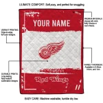 customized detroit red wings grunge patch red white quilt blanket best selling