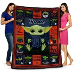 customized detroit tigers yody baby motif navy quilt blanket best selling