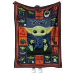 customized detroit tigers yody baby motif navy quilt blanket best selling