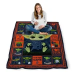 customized detroit tigers yody baby motif navy quilt blanket best selling
