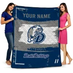 customized drake bulldogs grunge patch blue white quilt blanket best selling