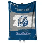 customized drake bulldogs grunge patch blue white quilt blanket best selling