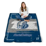 customized drake bulldogs grunge patch blue white quilt blanket best selling