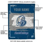 customized drake bulldogs grunge patch blue white quilt blanket best selling