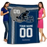 customized drake bulldogs helmet theme blue quilt blanket best selling