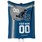 customized drake bulldogs helmet theme blue quilt blanket best selling