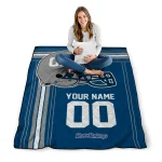 customized drake bulldogs helmet theme blue quilt blanket best selling