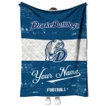 customized drake bulldogs hibiscus burst blue white quilt blanket best selling