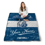 customized drake bulldogs hibiscus burst blue white quilt blanket best selling