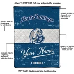 customized drake bulldogs hibiscus burst blue white quilt blanket best selling