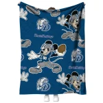 customized drake bulldogs mickey football blue quilt blanket best selling