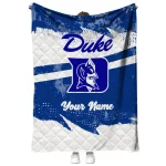customized duke blue devils brushstroke layers blue quilt blanket best selling
