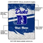 customized duke blue devils brushstroke layers blue quilt blanket best selling