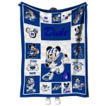 customized duke blue devils mickey crimson blue white quilt blanket best selling