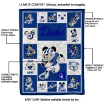 customized duke blue devils mickey crimson blue white quilt blanket best selling