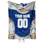 customized duke blue devils player sketch blue gray quilt blanket best selling