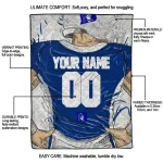 customized duke blue devils player sketch blue gray quilt blanket best selling