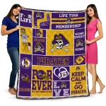 customized east carolina pirates helmet passion purple quilt blanket best selling