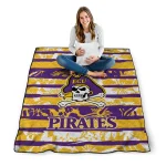 customized east carolina pirates layered florals purple white quilt blanket best selling