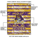 customized east carolina pirates layered florals purple white quilt blanket best selling