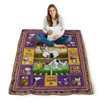 customized east carolina pirates snoopy coach purple quilt blanket best selling
