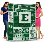customized eastern michigan eagles helmet passion green quilt blanket best selling
