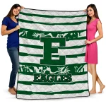 customized eastern michigan eagles layered florals green white quilt blanket best selling