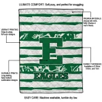 customized eastern michigan eagles layered florals green white quilt blanket best selling