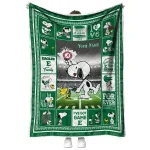 customized eastern michigan eagles snoopy coach green quilt blanket best selling