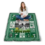customized eastern michigan eagles snoopy coach green quilt blanket best selling