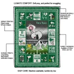 customized eastern michigan eagles snoopy coach green quilt blanket best selling