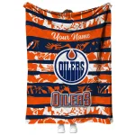 customized edmonton oilers layered florals blue white quilt blanket best selling