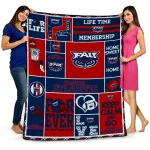 customized florida atlantic owls helmet passion blue quilt blanket best selling