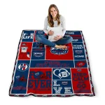 customized florida atlantic owls helmet passion blue quilt blanket best selling