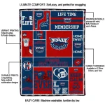 customized florida atlantic owls helmet passion blue quilt blanket best selling